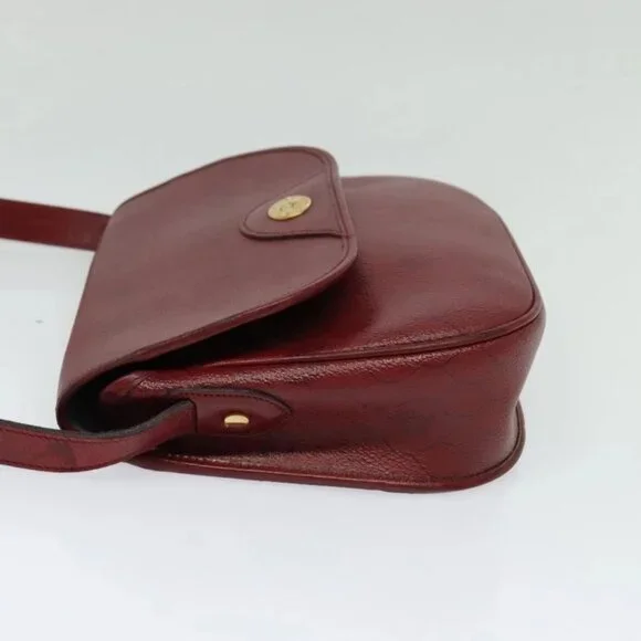 Christian Dior Honeycomb Canvas Shoulder Bag PVC Red Gold Auth 134766
